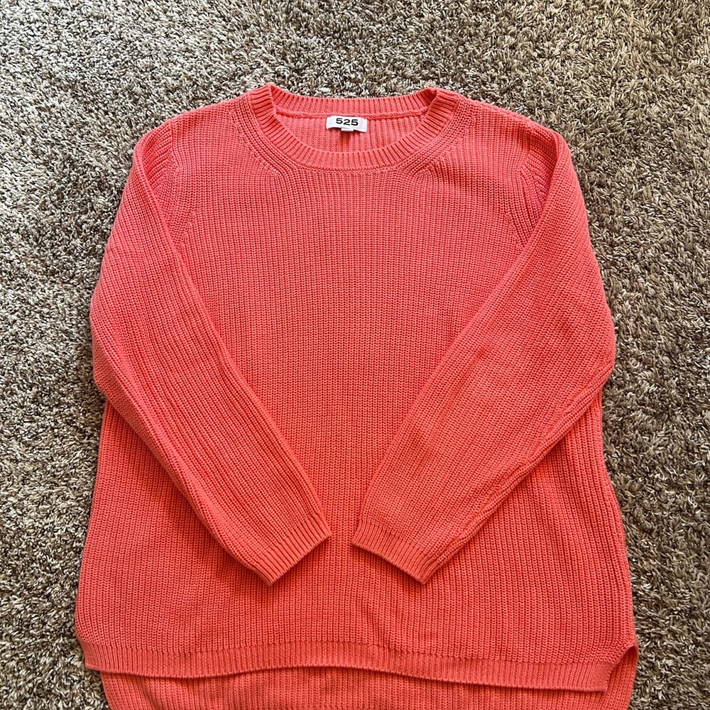 525 America Women's Vibrant Coral Crew Neck Sweater